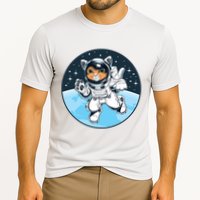 Cute Cat Astronaut Cooling Performance Crew T-Shirt