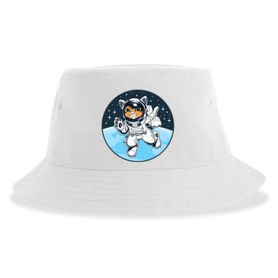 Cute Cat Astronaut Sustainable Bucket Hat