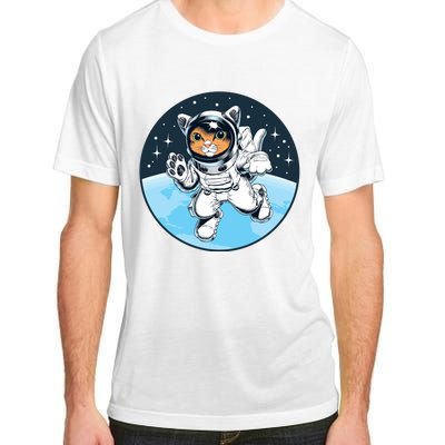 Cute Cat Astronaut Adult ChromaSoft Performance T-Shirt