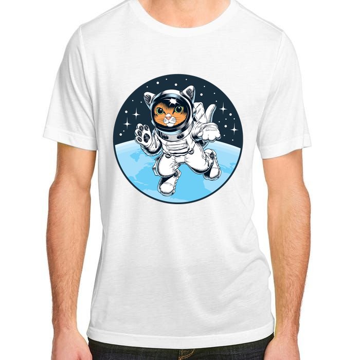 Cute Cat Astronaut Adult ChromaSoft Performance T-Shirt