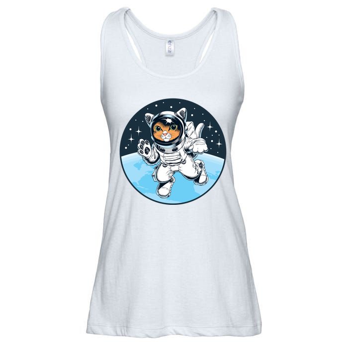 Cute Cat Astronaut Ladies Essential Flowy Tank