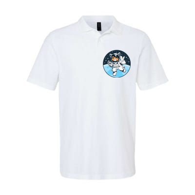 Cute Cat Astronaut Softstyle Adult Sport Polo