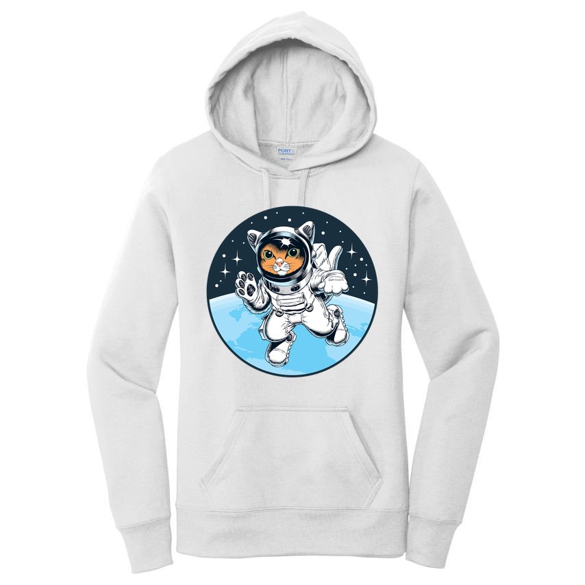 Cute Cat Astronaut Women's Pullover Hoodie