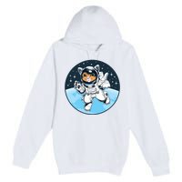 Cute Cat Astronaut Premium Pullover Hoodie