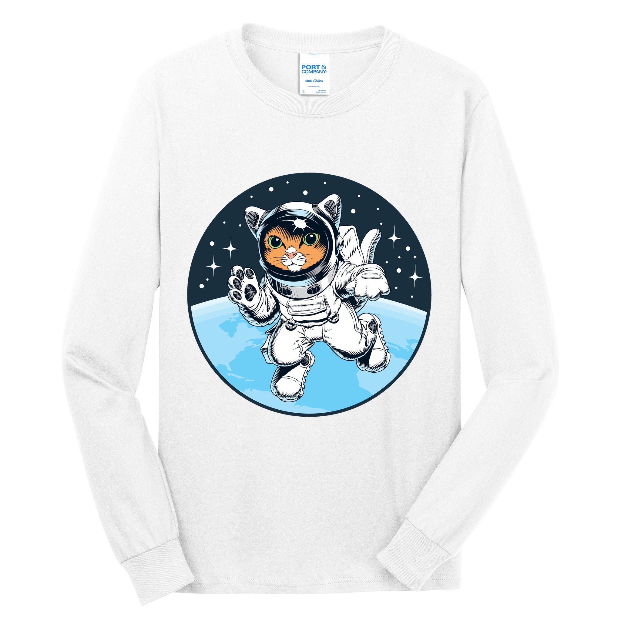 Cute Cat Astronaut Tall Long Sleeve T-Shirt