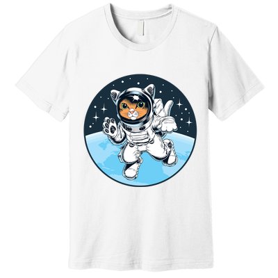 Cute Cat Astronaut Premium T-Shirt