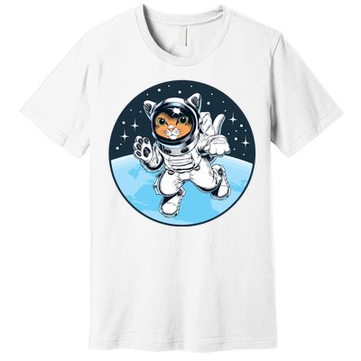 Cute Cat Astronaut Premium T-Shirt