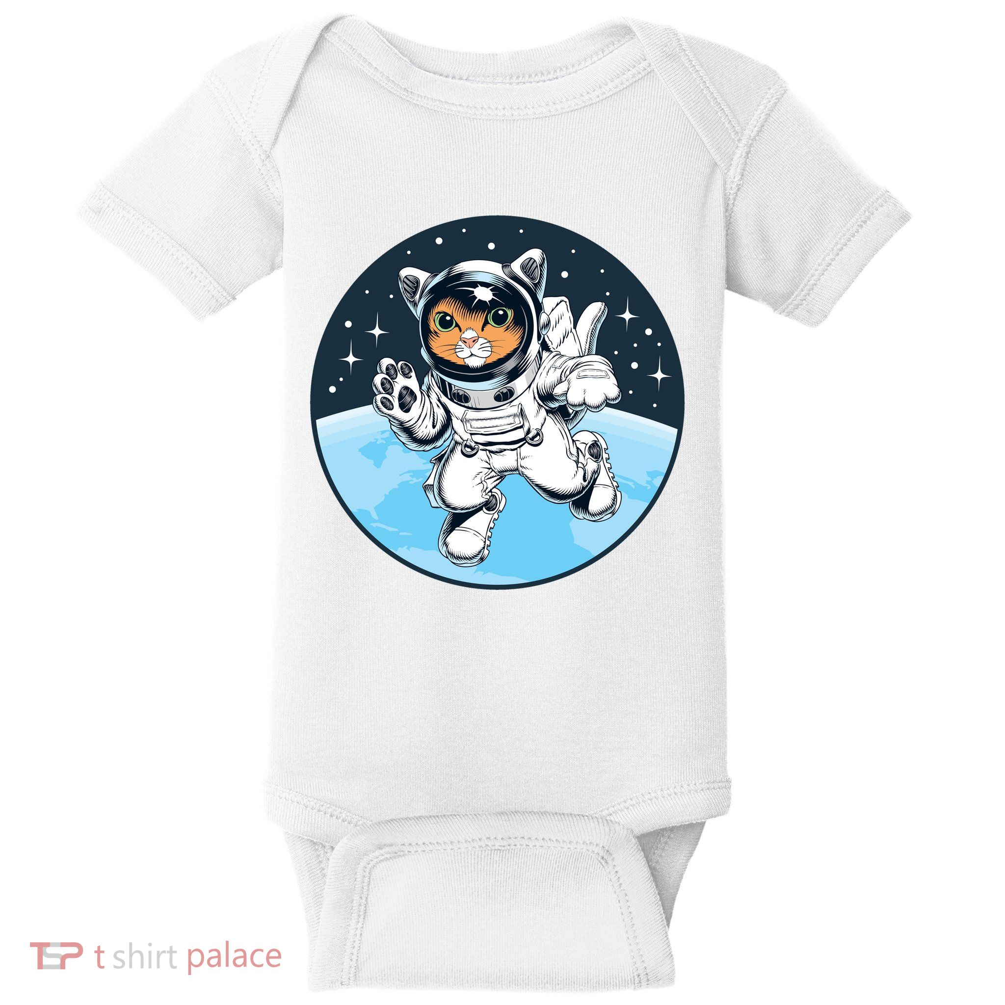 Cute Cat Astronaut Baby Bodysuit
