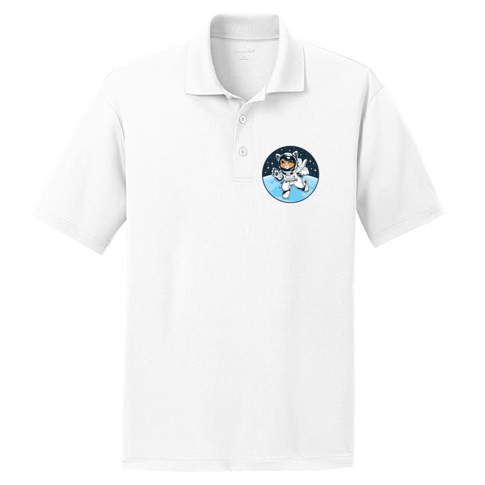 Cute Cat Astronaut PosiCharge RacerMesh Polo