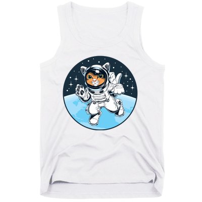 Cute Cat Astronaut Tank Top