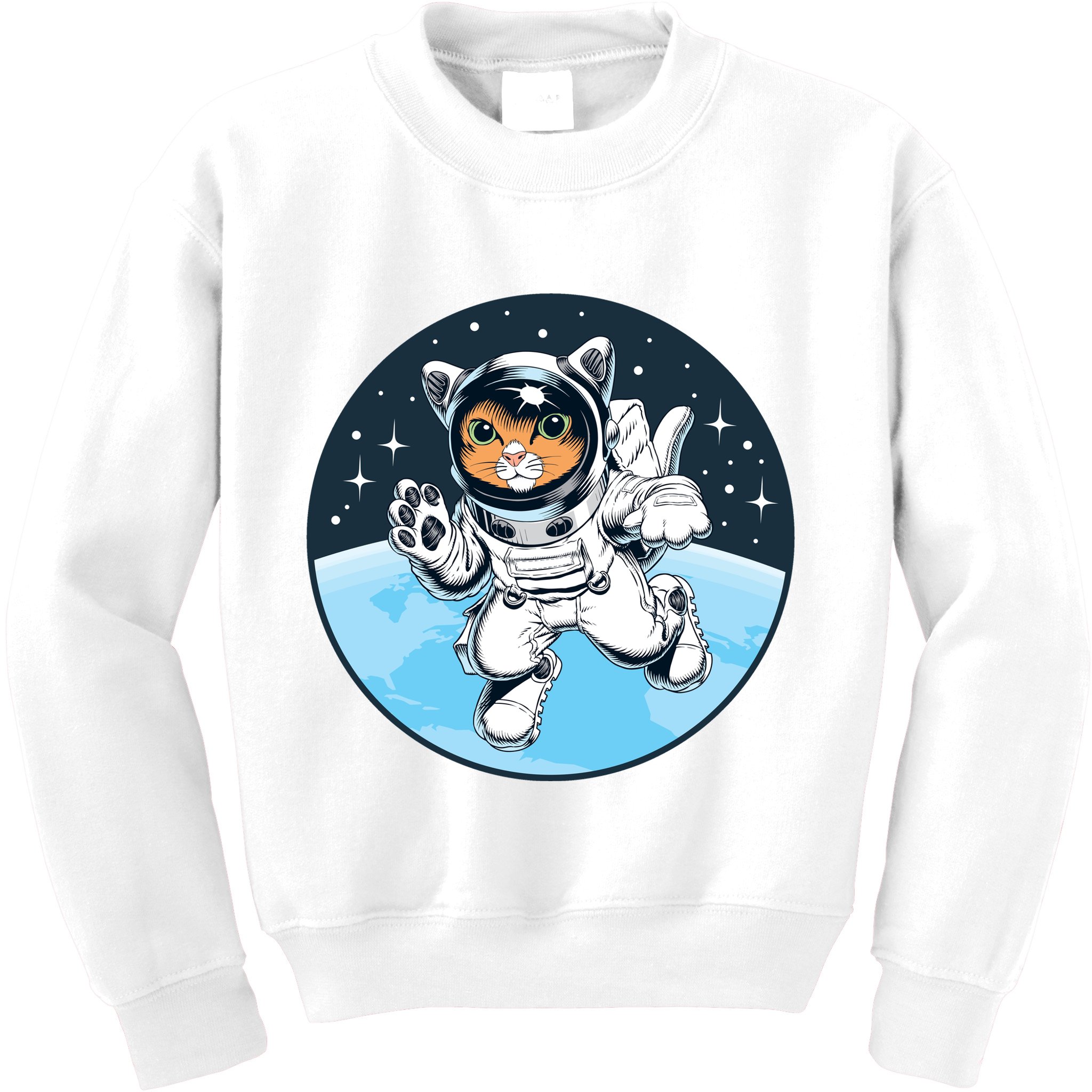 Cute Cat Astronaut Kids Sweatshirt
