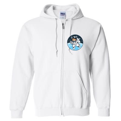 Cute Cat Astronaut Full Zip Hoodie