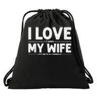 Cool Cornhole Art For Men Dad Love My Wife Husband Corn Hole Drawstring Bag