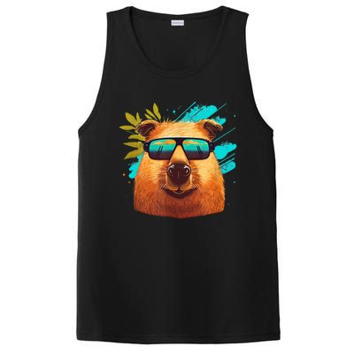 Capybara Cute and funny Capybara Cool Sunglasses PosiCharge Competitor Tank