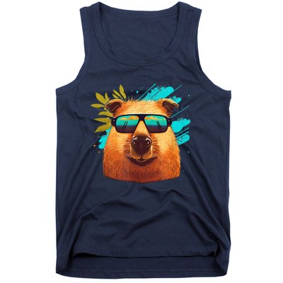 Capybara Cute and funny Capybara Cool Sunglasses Tank Top