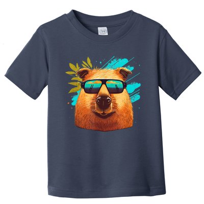 Capybara Cute and funny Capybara Cool Sunglasses Toddler T-Shirt