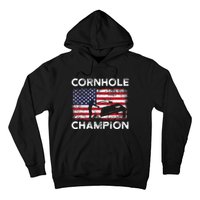 Cornhole Champion American Flag USA July 4th Cornhole Hoodie