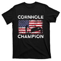 Cornhole Champion American Flag USA July 4th Cornhole T-Shirt