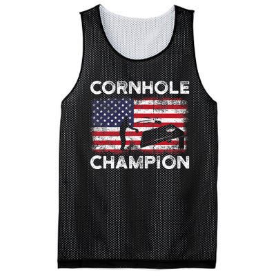 Cornhole Champion American Flag USA July 4th Cornhole Mesh Reversible Basketball Jersey Tank