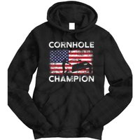 Cornhole Champion American Flag USA July 4th Cornhole Tie Dye Hoodie