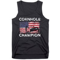 Cornhole Champion American Flag USA July 4th Cornhole Tank Top