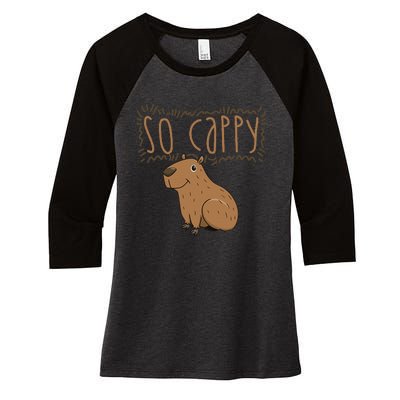 Capybara Women's Tri-Blend 3/4-Sleeve Raglan Shirt