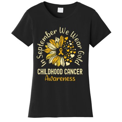 Childhood Cancer Awareness Shirts In September We Wear Gold Gift Women's T-Shirt