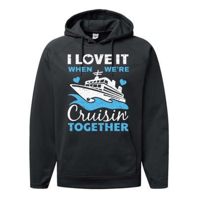 Cool Cruise Art Men Women Cruise Ship Couple Family Vacation Performance Fleece Hoodie