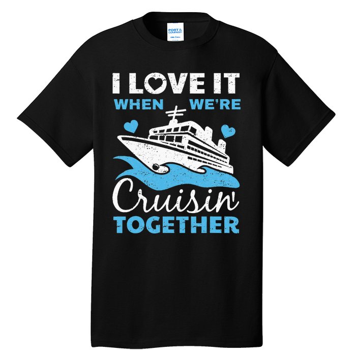 Cool Cruise Art Men Women Cruise Ship Couple Family Vacation Tall T-Shirt