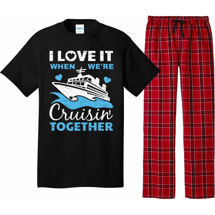 Cool Cruise Art Men Women Cruise Ship Couple Family Vacation Pajama Set