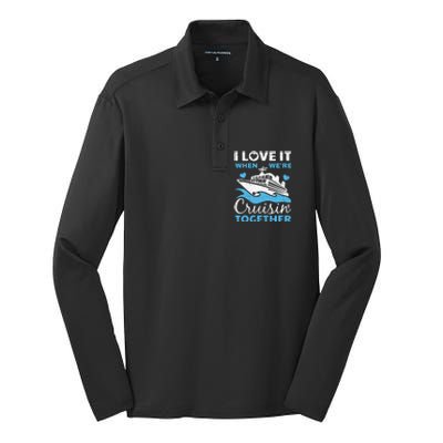 Cool Cruise Art Men Women Cruise Ship Couple Family Vacation Silk Touch Performance Long Sleeve Polo