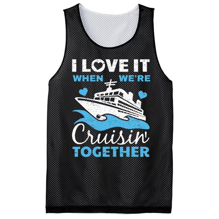 Cool Cruise Art Men Women Cruise Ship Couple Family Vacation Mesh Reversible Basketball Jersey Tank