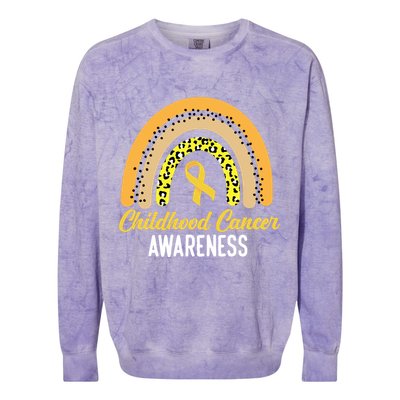 Childhood Cancer Awareness Rainbow Gold Ribbon Colorblast Crewneck Sweatshirt