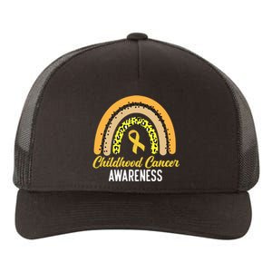 Childhood Cancer Awareness Rainbow Gold Ribbon Yupoong Adult 5-Panel Trucker Hat