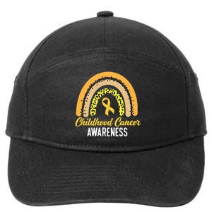 Childhood Cancer Awareness Rainbow Gold Ribbon 7-Panel Snapback Hat