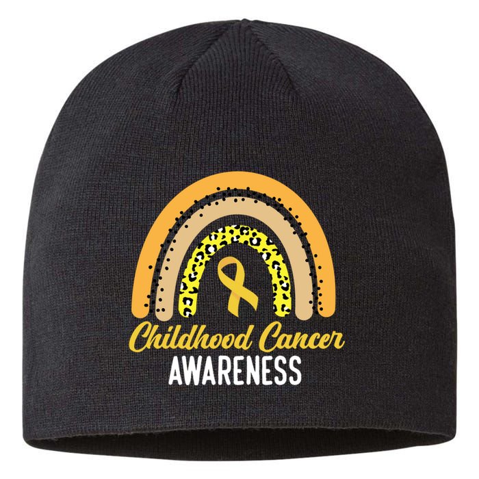 Childhood Cancer Awareness Rainbow Gold Ribbon Sustainable Beanie