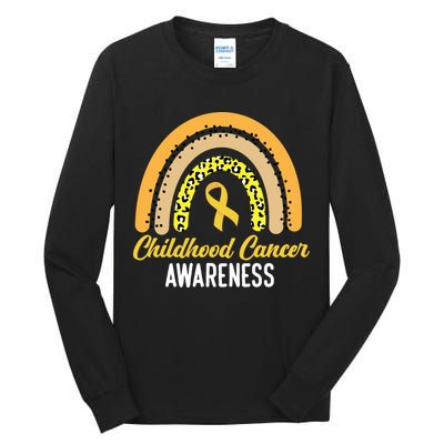 Childhood Cancer Awareness Rainbow Gold Ribbon Tall Long Sleeve T-Shirt