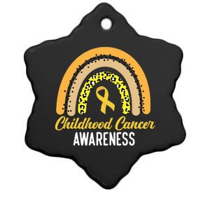 Childhood Cancer Awareness Rainbow Gold Ribbon Ceramic Star Ornament