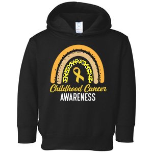 Childhood Cancer Awareness Rainbow Gold Ribbon Toddler Hoodie