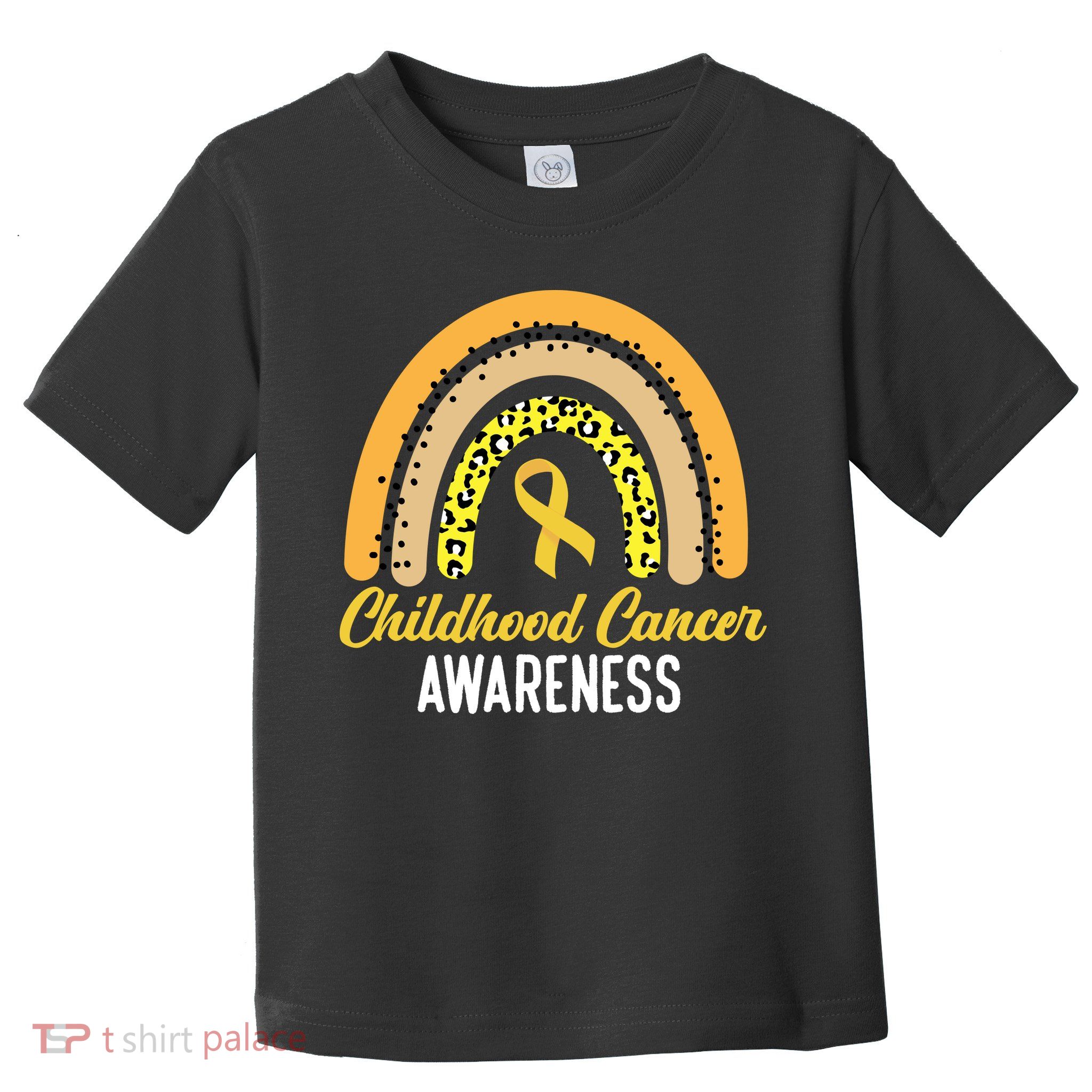Childhood Cancer Awareness Rainbow Gold Ribbon Toddler T-Shirt