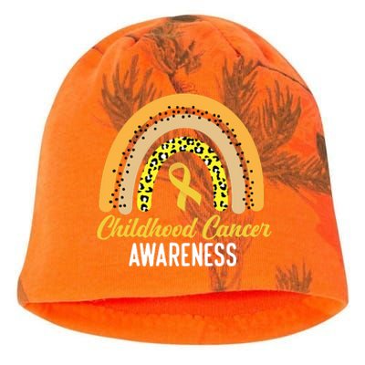 Childhood Cancer Awareness Rainbow Gold Ribbon Kati - Camo Knit Beanie