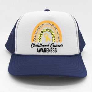 Childhood Cancer Awareness Rainbow Gold Ribbon Trucker Hat