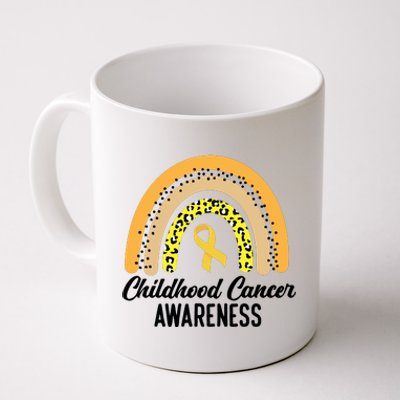 Childhood Cancer Awareness Rainbow Gold Ribbon Coffee Mug