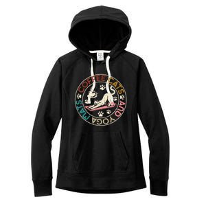 Coffee Cats And Yoga Mats Funny Cats And Yoga Lover Women's Fleece Hoodie