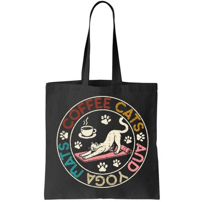 Coffee Cats And Yoga Mats Funny Cats And Yoga Lover Bag