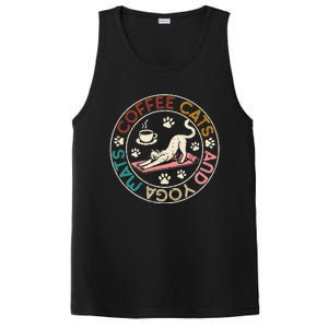 Coffee Cats And Yoga Mats Funny Cats And Yoga Lover PosiCharge Competitor Tank