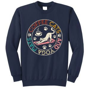 Coffee Cats And Yoga Mats Funny Cats And Yoga Lover Sweatshirt