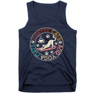 Coffee Cats And Yoga Mats Funny Cats And Yoga Lover Tank Top