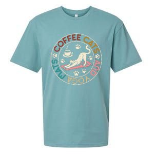 Coffee Cats And Yoga Mats Funny Cats And Yoga Lover Sueded Cloud Jersey T-Shirt