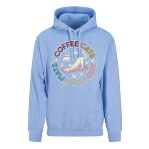 Coffee Cats And Yoga Mats Funny Cats And Yoga Lover Unisex Surf Hoodie